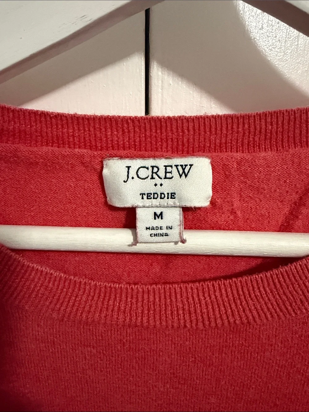 J. Crew Coral Crewneck Teddy Sweater size M